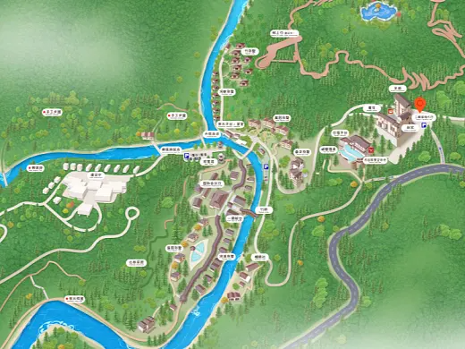 磐安结合景区手绘地图智慧导览和720全景技术，可以让景区更加“动”起来，为游客提供更加身临其境的导览体验。
